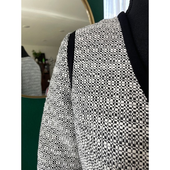 White House Black Market Tweed Jacket Womens 2 Black White Classic Chic Career - Picture 2 of 10